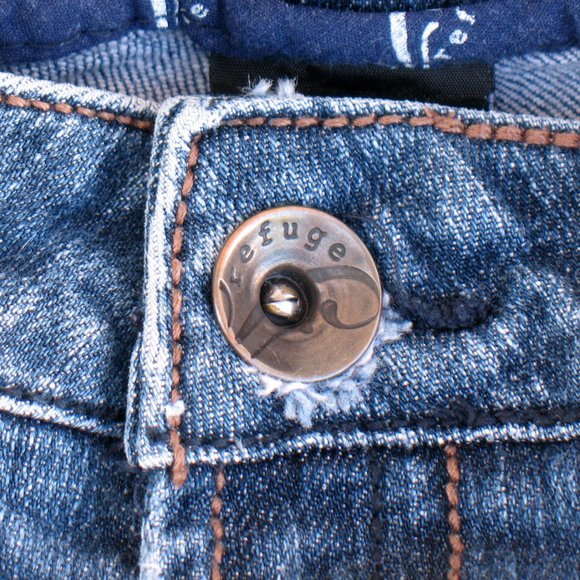Refuge Bootcut Medium Wash Embroidered Tag Sz 5 - Picture 5 of 7
